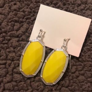 Yellow Oval Earrings